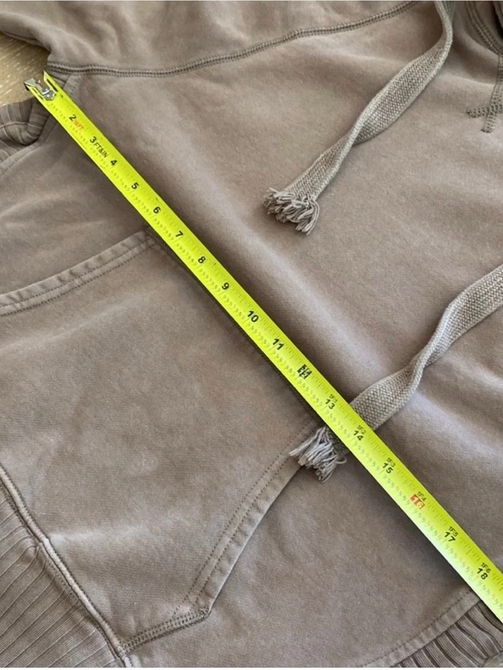 American Eagle Tan Oversized Side-Slit Hoodie-XS - Picture 10 of 10